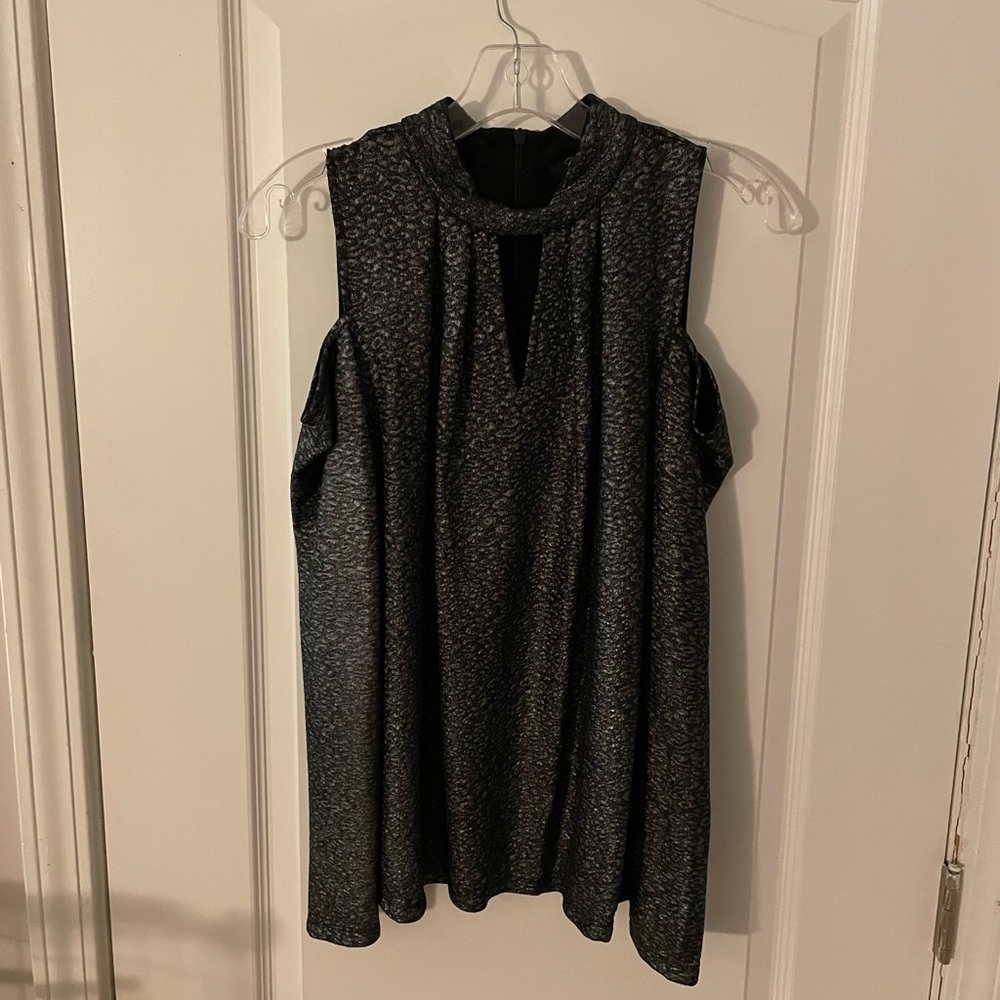 Womens Shimmering Silver Top. Size M